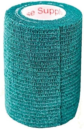 Vet Wrap Tape (Hunter Green) (2 Pack) (3 Inch x 15 feet) Self Adhesive Adherent Adhering Cohesive Flex Self Stick Bandage Grip Roll Dog Cat Pet Horse