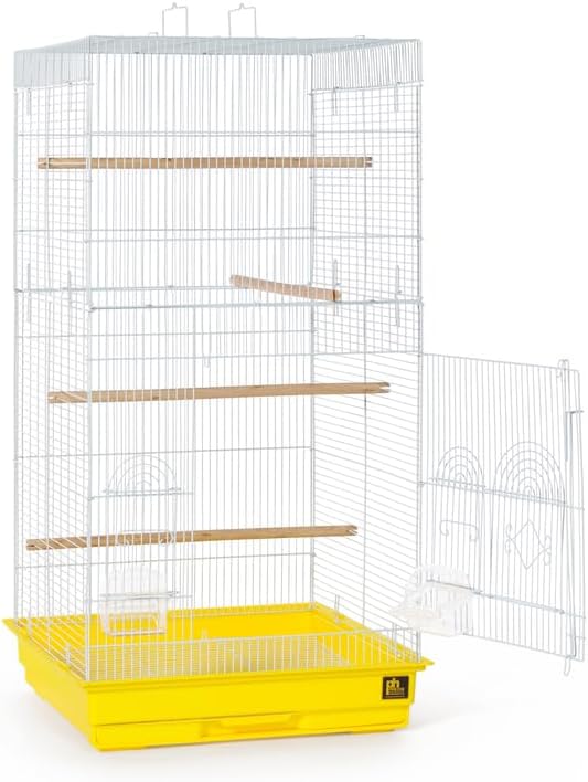 Neo-Classical Nostalgia Tall Cage with Elegant Design, Spacious Interior, Durable Construction, and Vertical Layout Yellow