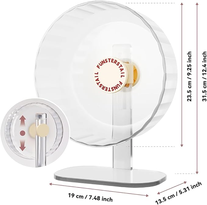Super Silent Hamster Wheel 8.7 Inch, Magnetic Rat Wheel for Chinchilla, Gerbil, Guinea Pig, Cat, Mouse, Sugar Glider and Dwarf, Syrian Hamster Accessories (Cream White)