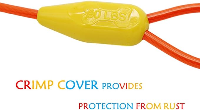Petest 25ft Tie-Out Cable with Crimp Cover for Large Dogs Up to 90 Pounds
