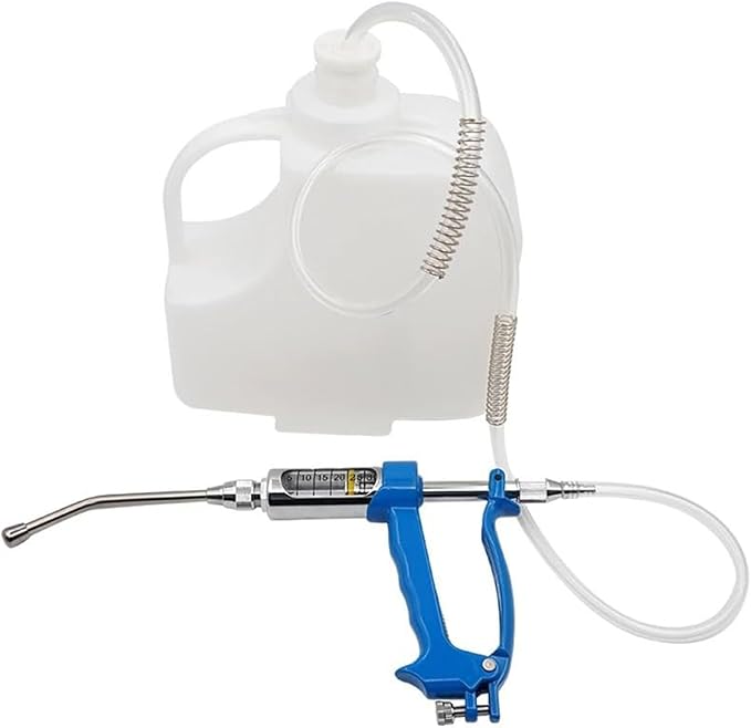 30 ML Adjustable Veterinary Metal Feeding Gun, Continuous Drench Gun Continuous Dosing Device Veterinary Medicine Dispenser Husbandry Autonomous Feeding Tool, for Pig Cow, Sheep, Horse