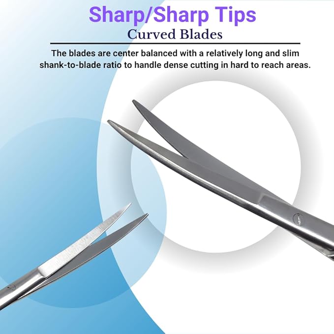 Aquarium Scissors Stainless Steel 12" Extra Long Water Grass Scissors for Aquatic Plants Pruning, Fish Tanks, Terrariums Used in Salt Water Fresh Water Landscape Maintenance Tools (Curved - Silver)