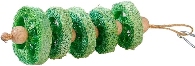 2PCS Fruit Flavor Loofah Chew Toys Guinea Pig Chew Toys for Teeth Rabbit Toys Guinea Pig Toys (Green)