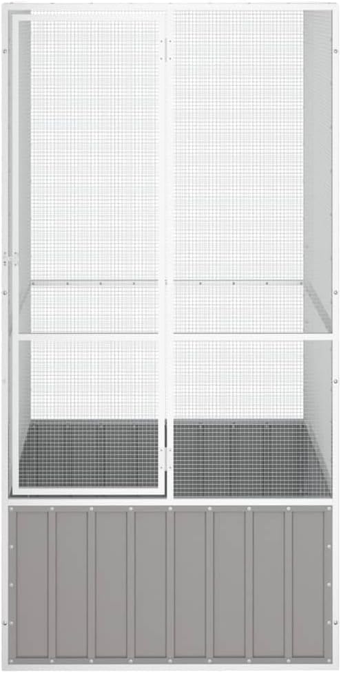 Tidyard Large Bird Cage, Galvanized Steel Outdoor Aviary with Secure Lock, 43.7 x 42.1 x 83.3 Inches Rectangular Metal Cage for Multiple Birds in Garden or Terrace