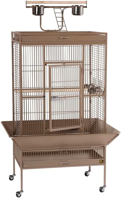 Suburban Sophistication Playtop Bird Home with Spacious Design, Durable Materials, Removable Perches Medium/Coco