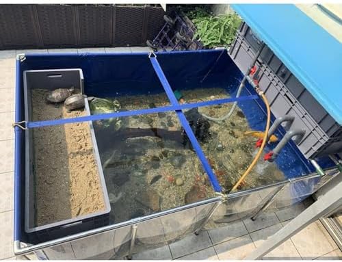 Flexible PVC Fish Breeding Water Tank with Steel Frame, 50x40x30cm Clear Viewing Pool for Aquatic Pets, Easily Assembled Backyard Pond Liner
