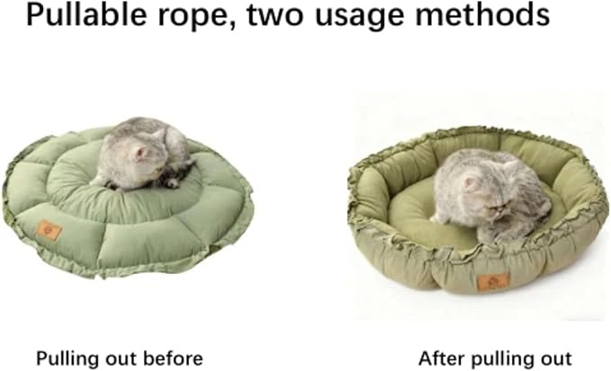 AYONS Pet Pad for Cats & Small Dogs - Deep Gray & Dark Green, S/M/L Sizes, Soft Comfortable Sleeping Cushion, Non-Slip Bottom Rest Bed, Washable Indoor Cuddle Mat