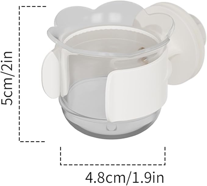 2pcs/4pcs PET Bird Bowls with Clamp, Bird Cage Feeder, Durable Water Bowl, Feeding Cups, Water Feeder for Cockatiel, Parakeet, Macaw, Finches, Lovebirds, Small Animals Gray (White, 2pcs)