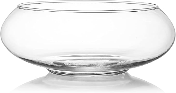 ZENFUN 2 Pack Glass Vase Bowl, 6"/ 8" Wide Mouth Flower Vase Round Terrarium, Glass Hydroponic Planter Floral Container Clear Fish Bowl for Table Centerpiece, Wedding Event, Home Decoration