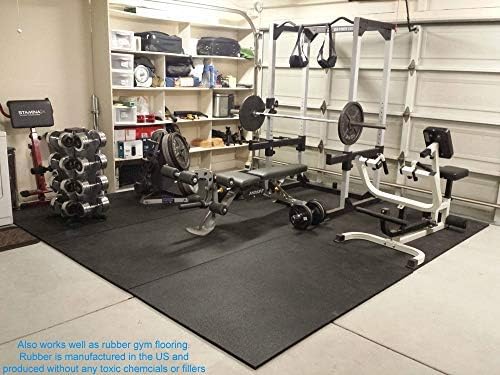 American Floor Mats - Horse Stall Mats - Heavy Duty Stall Tiles - Thick, Durable Rubber Flooring - Solid Black - Slip Resistant - 6' x 10' Set (15 Tiles Total, 24" x 24" Each, 0.38" Thick)