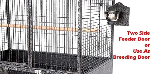 Extra Large Heavy Duty Single Stackers Breeding Breeder Parrot Amazon African Grey Aviary Bird Flight Cage Side Doors with Rolling Wheels 36" L x 24" W x 30" H