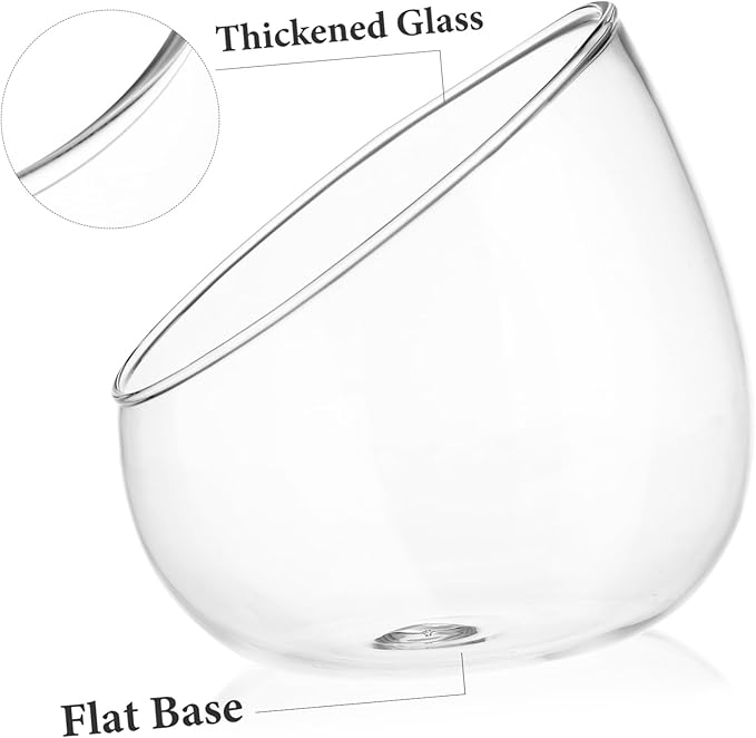 Yardwe Slant Cut Succulent Bowl Glass Terrarium - Thickened Moss Micro Landscape Bottle for Indoor Outdoor Plant Decor Home Ecological Bottle Present