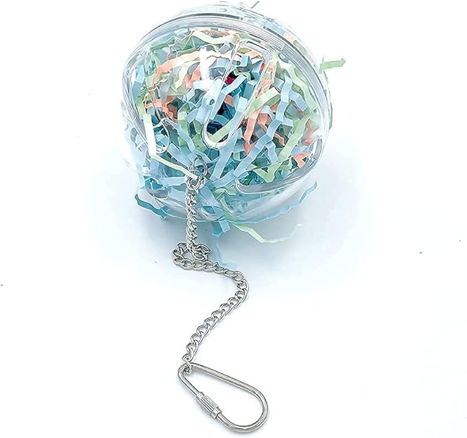 3.5" Hanging Plastic Forager Ball Toy to Unscrew with shredding Paper Inside for Medium and Large Parrot