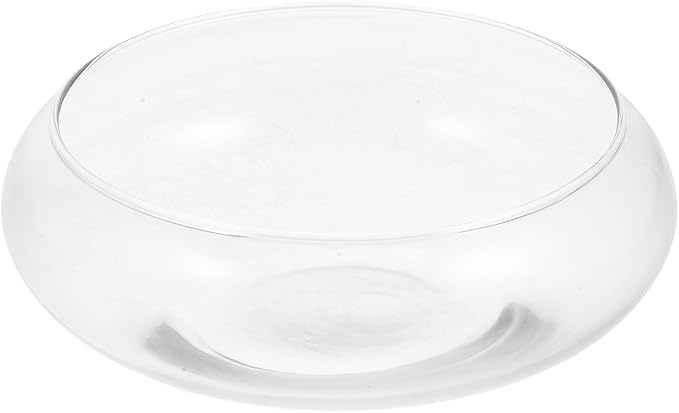 Happyyami Glass Fish Bowl Flower Glass Vase Bowl Clear Wide Mouth Round Vase Terrarium Air Plant Hydroponic Succulent Planter Floral Container Vase for Home Office Wedding S
