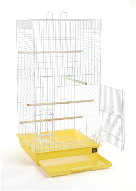 Neo-Classical Nostalgia Tall Cage with Elegant Design, Spacious Interior, Durable Construction, and Vertical Layout Yellow