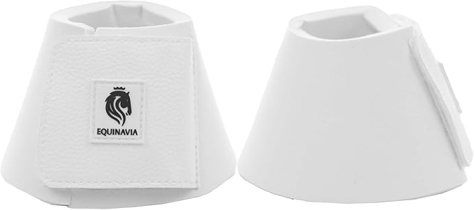 Equinavia Toki Bell Boots for Horses | Neoprene Overreach Boots - White - S