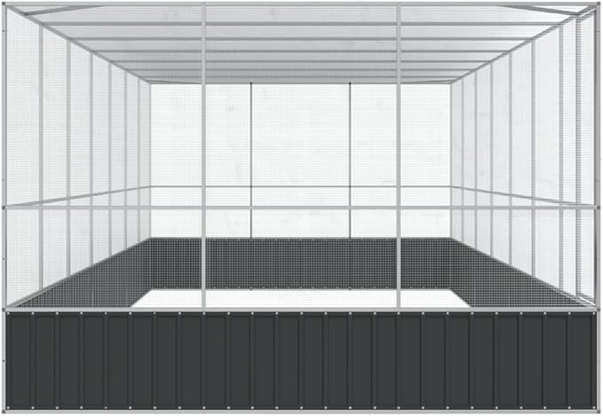 Steel Aviary with Extension, Large Flight King Bird Cage for Cockatiels African Grey Quaker Amazon Sun Parakeets Green Cheek Conures Pigeons Parrot Bird Cage, 285.4"x120.9"x83.5",-116