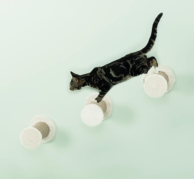 Trixie Wall Mount XXL Cat Climbing Steps, Cat Furniture, Scratching Post, 3pcs, Brown
