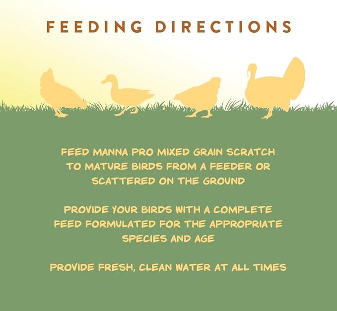 Manna Pro Ultimate Chicken Scratch Feed, Nutrient-Rich Scratch Grain Treat for Chickens and Poultry, Natural Multigrain Blend for Backyard Flocks and Laying Hens, Made in USA, 10 lb Bag