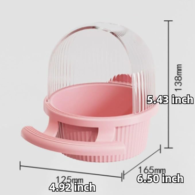 Bird Feeder for Cage – No Mess Feeder & Water Dispenser, Easy to Install and Clean, Semi-Enclosed Design Prevents Splashing (Yellow)