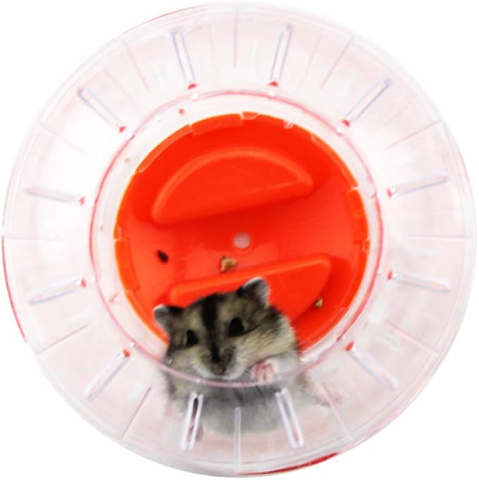 Mini New Cute Dwarf Hamster Running Ball 4.72 Inches Crystal Ball for Hamsters Small Silent Exercise Wheel Cage Accessories for Hamsters Less Than 4 inches 10 cm in Length (Orange)