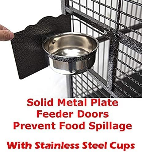 4 Size, XX-Large 40"x30"x72"H Castle PlayTop Parrot Cage for Large Macaws Cockatoos African Grey Amazon (40" x 30" x 72"H)