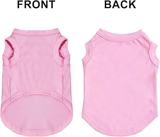 Personalized Dog Shirt Custom Pet T Shirts for Small Large Dogs Customized Puppy Clothes with Name Logo Picture Breathable Pets Sleeveless Vest Apparel Gifts, Light-Pink, S