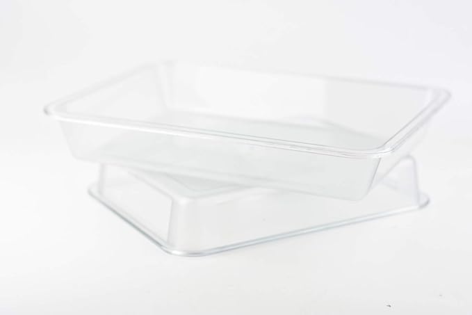 OMEM Reptile Drinking Tray - Large Water Dish Plastics Plate for Turtles, Small Reptiles, Ball Pythons, Lizards, and Snake Cages Bowl (L=32x25x5.5cm, White)