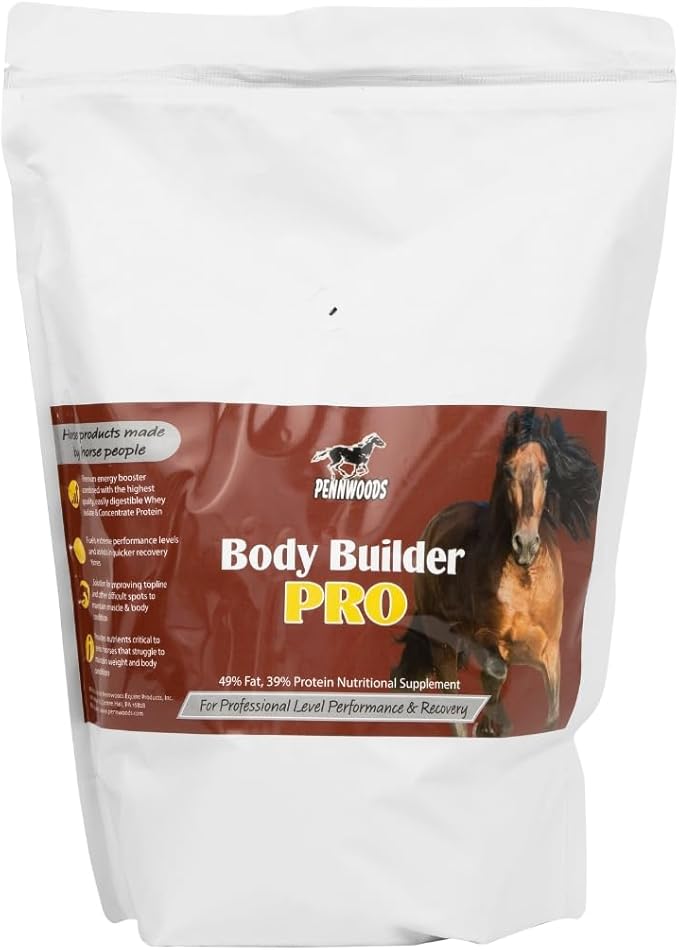 Pennwoods Body Builder Pro, Horse Weight Gain Supplement, Premium High Fat Energy Booster, with Whey Isolate and Concentrate Protein, 4lb Bag