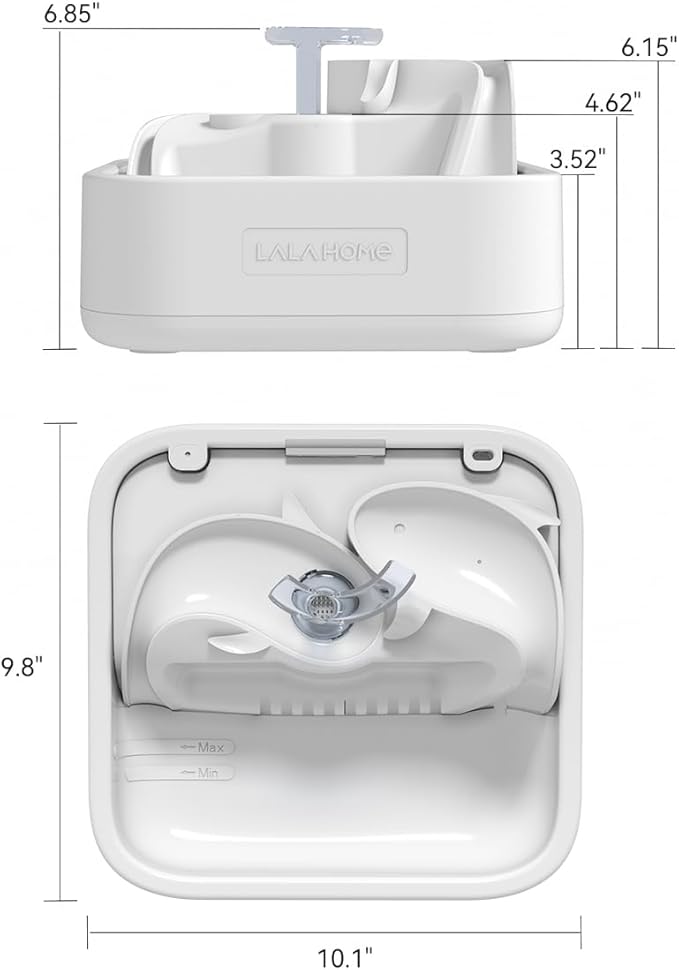 Oxygen-Riched Water Fountain for Cats Drinking Healthy, Pet Water Dispenser 3-Tired RealFountain Bowl Pro Indoor with Dual Pumps Quiet, Filter and Sponge Replaceable BPA-Free 2L/67 oz