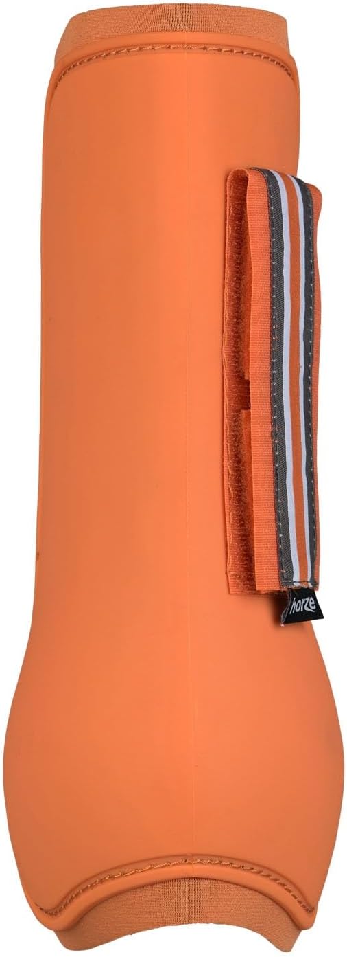 HORZE Adepto Open Front Tendon Boots | Durable Shell with Neoprene Lining - Coral Gold - Pony
