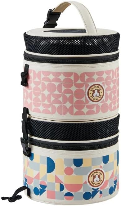 GuineaDad Travel Tower – Stackable Pet Carrier & Travel Case for Guinea Pigs & Small Pets | Soft-Sided Cozy Pouch for Travel, Vets & Transport (Peach Pie)