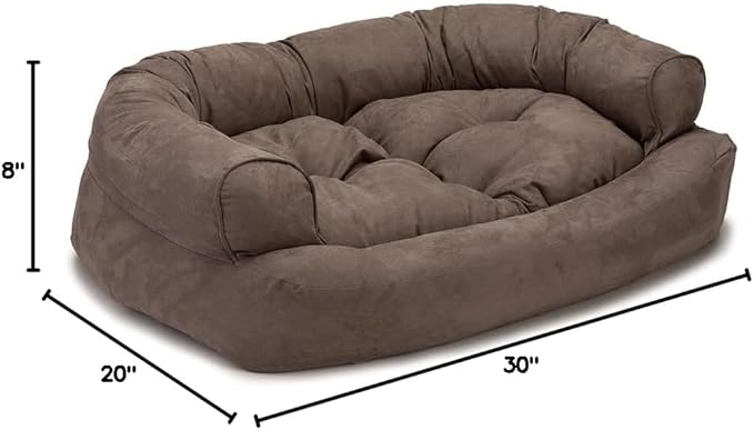 Snoozer Overstuffed Luxury Pet Sofa, Small, Dark Chocolate
