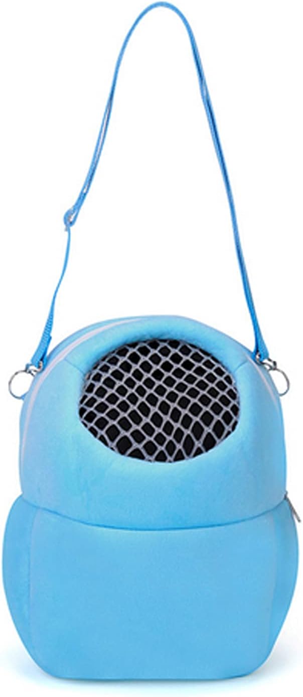 Litewoo Hamster Carrier Portable Travel Bag, Warm and Breathable Outdoor Portable Tote Bag for Guinea Pig Hedgehog Chinchilla Sugar Glider Hamster Squirrel Small Animal (Blue)