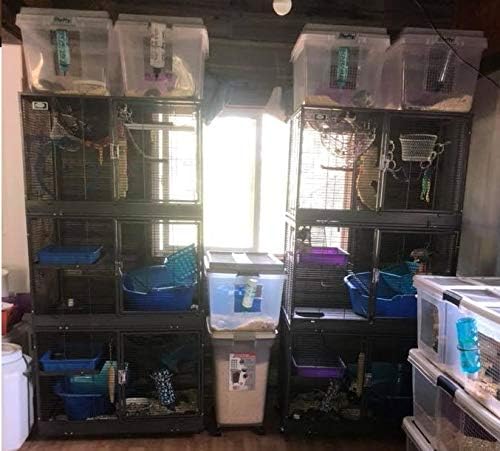 Durable All-Metal Mansion Cage (Add-On II) for Chinchillas, Rats, Ferrets, Degus, Prairie Dogs