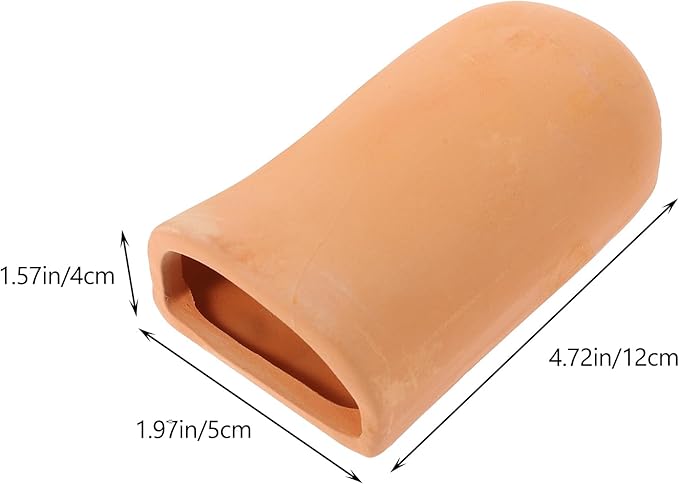 Amosfun Aquarium Tank Decoration Pottery Fish Hiding Shelter Breeding Cave for Shrimp Goldfish 2 x 4.7 x 1.6 Inch, 2 Pack