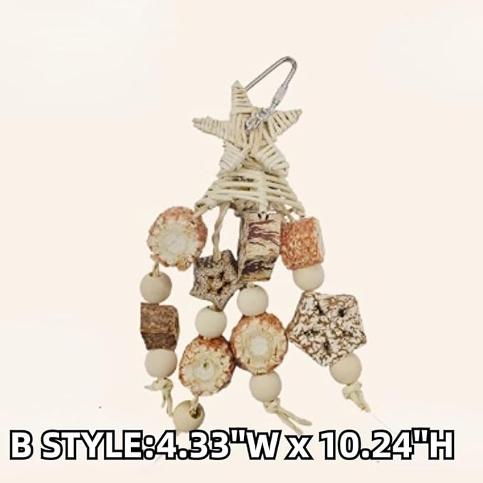 Bird Toys, Chewing for Parrot, Natural Nut Hanging for Parakeet,Lovebirds,Finch,Cockatiel, Conure, Quaker (B)