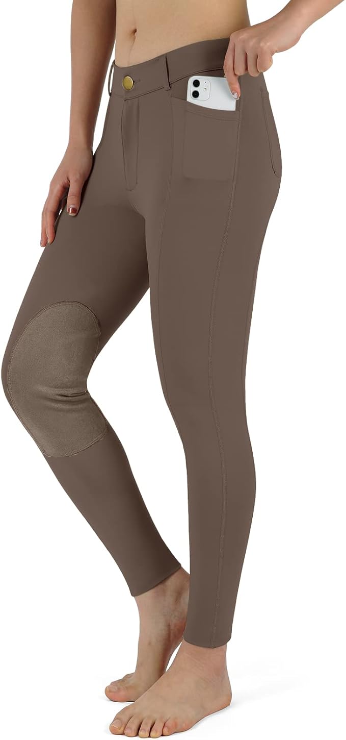 beroy Horse Riding -Pants Women Equestrian-Breeches - Ladies Training Horseback Riding Tights Full Seat Silicone Pockets
