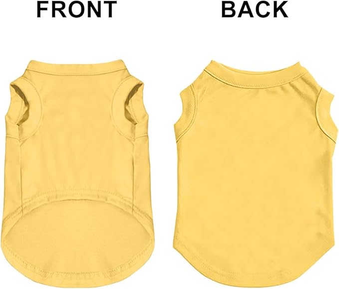 Custom Dog Clothes Shirts for Small Large Dogs Breathable Pet Shirt Customized Image Text Sleeveless Tank Tops for Puppy Cats Customize Pets Apparel Gifts, Yellow, 3XL
