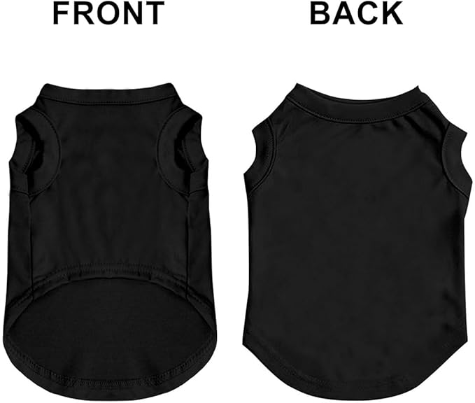 Customized Dog Shirt Custom Pet Clothes T Shirts for Small to Large Dogs Design Image Logo Text Outfits for Puppy Cat Personalized Breathable Sleeveless Pullover All-Black, XS