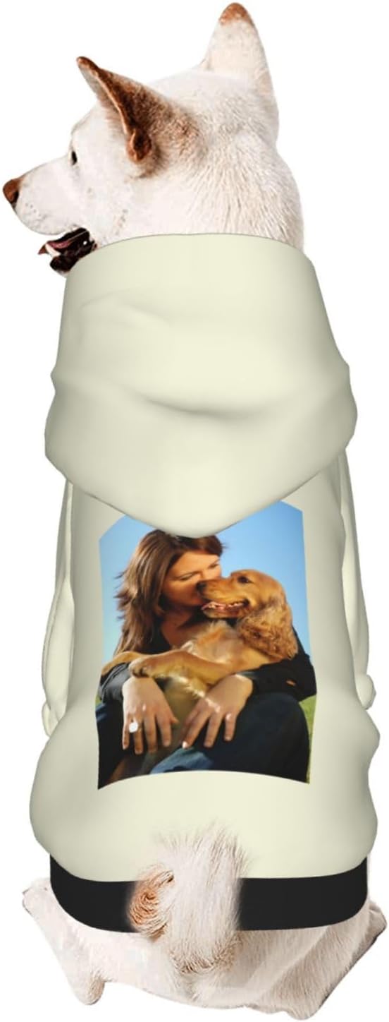 Custom Dog Hoodie Add Your Design Soft & Warm Personalized Photo Text Logo Name Dog Clothes for Puppy Sweatshirt Hooded for Small Medium Large Dogs Girl/Boy Cats LightYellow