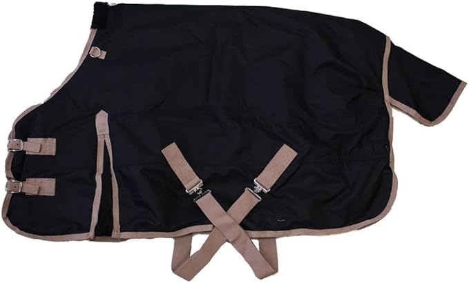 AJ Tack 1200D Waterproof Winter Pony Blanket - 300g Heavyweight Turnout with Fleece Collar, Shoulder Gussets & Tail Flap - Turquoise 54"