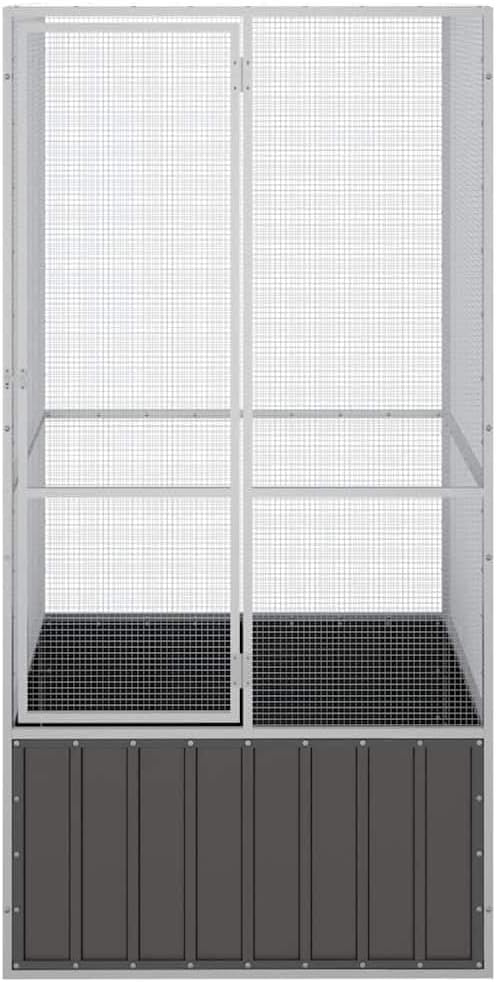 Metal Steel Large Bird Cage for Budgies, Pigeons, Galvanized Steel Birdcage Aviary House, 43.7"x42.1"x83.3", Anthracite,-568