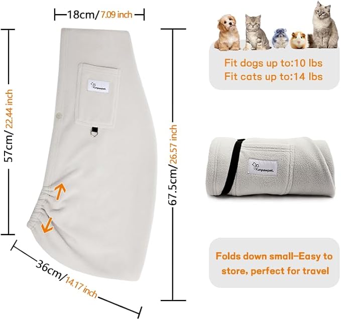 Dog Carrier Sling,Indoor Comfort Adjustable Cat Sling Carrier,with Front Pocket and Seat Belt Dog Carriers for Small Dogs Machine Washable,Suitable for Family Outdoor Use (Large, Grey)