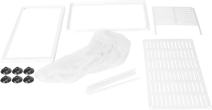 Fish Breeder Box, Fish Isolation Boxes with Suction Cups Hatching Incubator Isolation Box for Small Fishes Hatchery(L with Partition)