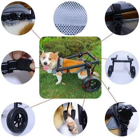 Pet Trolley Adjustable Hind Leg Disabled Dog Mobility Aid Light Rehabilitation Legs Wheelchair Walk Tools(Medium)