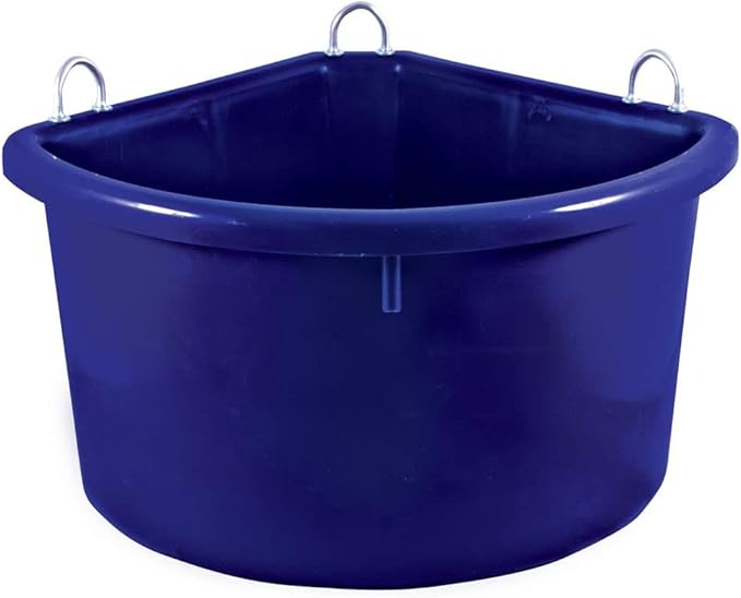 Dura-Tech Platinum Corner Feeder for Horses 30 Quart | Space-Saving Corner Design | Cold Weather Resistant | Color Royal