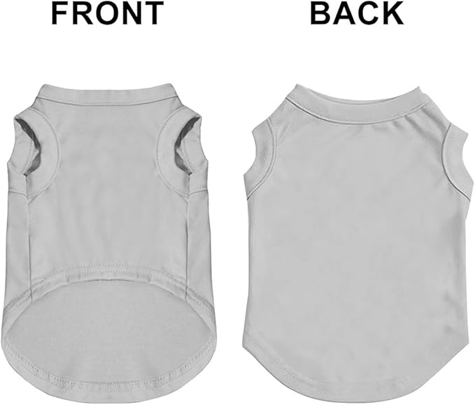 Custom Dog Shirt Pet T Shirts for Small Medium Large Dogs Customized Clothes with Image Logo Text Breathable Sleeveless Tank Top Personalized Outfits Puppy Apparel Gray, M