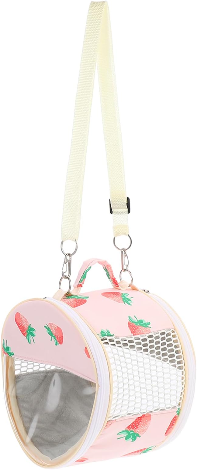 POPETPOP Guinea Pig Carrier, Portable Hamster Carrier Bag, Clear Bunny Backpack Carrier, Hamster Out Bag, Small Pet Travel Carrier for Bunny, Rat, Bird, Hedgehog
