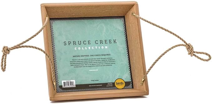 Birds Choice SCHPF100 Hanging Tray Bird Feeder, Spruce Creek Collection, Recycled Plastic,Natural Teak